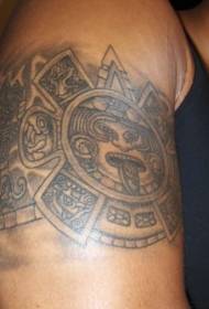 Aztec sun god goddess patung tatu corak tatu besar