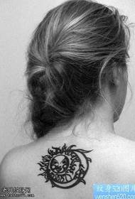 Back totem moon tattoo pattern