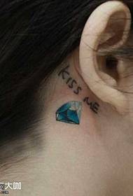 Blauw diamant tattoo patroon