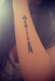 ຮູບແບບ tattoo ລູກສອນແບບເລຂາຄະນິດ ສຳ ລັບການອອກແບບແຂນຂອງຜູ້ຍິງ