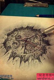 Tattoo show, share a mechanical clock tattoo manuscript