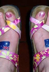 Female Instep Color Australian Flag Tattoo Picture