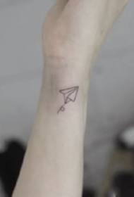 An inconspicuous group of ultra-mini small aircraft tattoo works