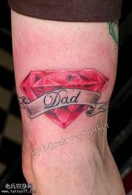 Ružový diamantový tetovací vzor
