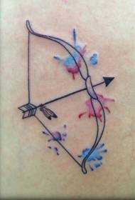 Beautiful bow and arrow splash ink tattoo pattern