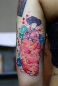 A set of small tattoo pictures of Japanese ukiyo-e and clouds
