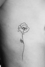 Simple Tattoo Stick Figure Jednoduchá a jemná figúrka z čerstvých kvetín a zvierat s tetovaním