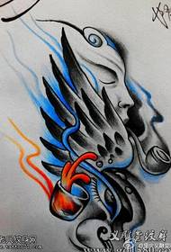 Colored mechanical wings tattoo pictures