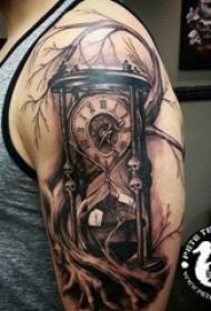 Boys Arms on Black Sketch Sting Tips Creative Clocks Hourglass Tattoo Picture