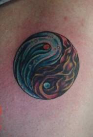 Yin and Yang gossip water and fire tattoo pattern