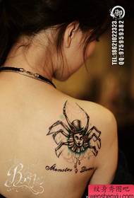 Girls shoulders popular cool spider tattoo pattern