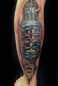 Cool mehanički uzorak tetovaže nogu na nogama