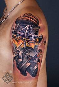 Arm super handsome cool mechanical tattoo pattern