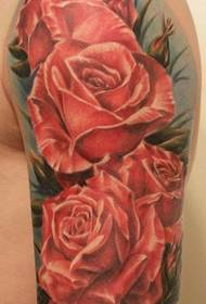 Krásné a jemné růžové růže tetování vzor