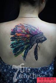 Exquisite Stammfieder Headdress Tattoo Muster