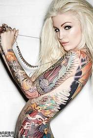 Tattoo girl full body tattoo pattern