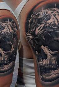 Patró de tatuatge tridimensional realista de gran horror