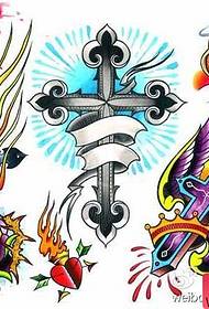 A set of beautiful European and American style cross tattoo designs