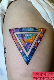 Arm nice triangle with starry tattoo pattern