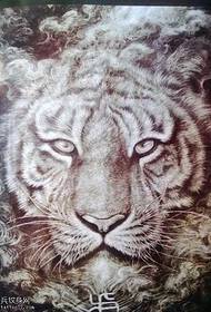 Manuscript White Tiger King Tattoo Pattern