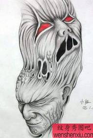 Motif de tatouage du diable: Motif de tatouage de la tête du fantôme du diable