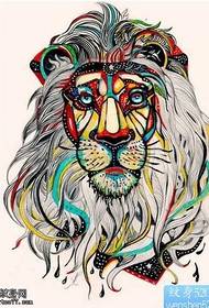 獅子紋身圖案的手稿圖案