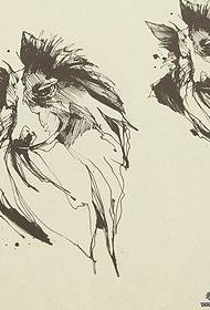 European and American dog line splash tinta tattoo script