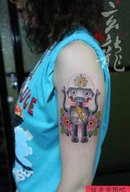 女孩手臂可愛的流行機器人紋身圖案