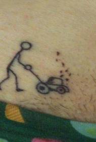 Tattoo pattern of leg simple figure mower