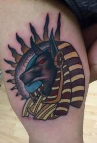 Colore di bracciu egizianu Anubis dio tatuu di stampa