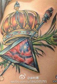 Beautifully popular crown scepter tattoo pattern