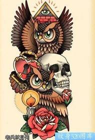 Rukopis Taro God Owl Tattoo Pattern