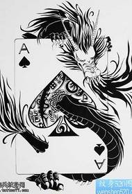 Rukopis igra karte zmaj tetovaža uzorak