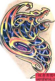 Обоена Европска апстрактна слика за тетоважа со змејови (тетоважа)