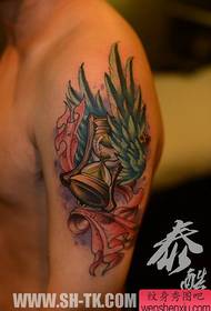 Arm beautifully popular wings hourglass tattoo pattern