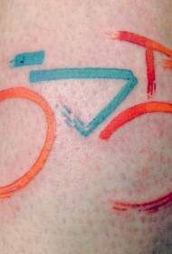 Funny colored periodic tattoo pattern on the legs