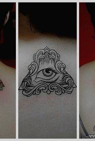 Popularna klasična tetovaža oka bogova na leđima