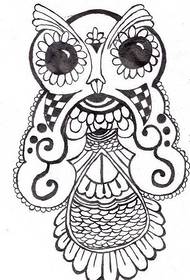 လက်ရေးမူများမှာတွေ့နိုင်ပါတယ် Owl Tattoo ပုံစံ