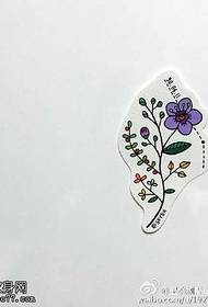 Manuscript beautiful flower tattoo pattern