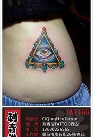 Girl's taille gewild gewilde God's eye tattoo patroon