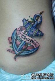 Vzor tetování Iron Anchor: Beauty pas Barevný vzor tetování Iron Anchor Tattoo Obrázek