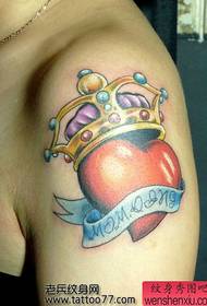 Big arm väri rakkauden kruunu tatuointi malli