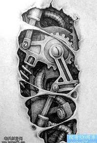 manuscript mechanical tattoo pattern