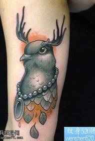 arm deer bird tattoo pattern