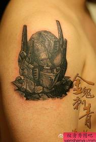 Pop popular Transformers Optimus Prime model de tatuatge
