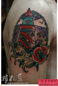 Arm pop popular lighthouse tattoo pattern