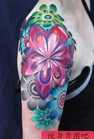 European and American colored sunflower tattoo pattern pictures