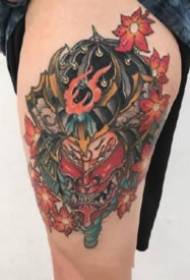 Japonska šolska tetovaža tradicionalni barvit japonski šolski vzorec tatoo