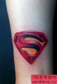 Girl legs superman logo tattoo pattern