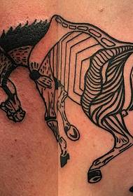 Line horse tattoo pattern